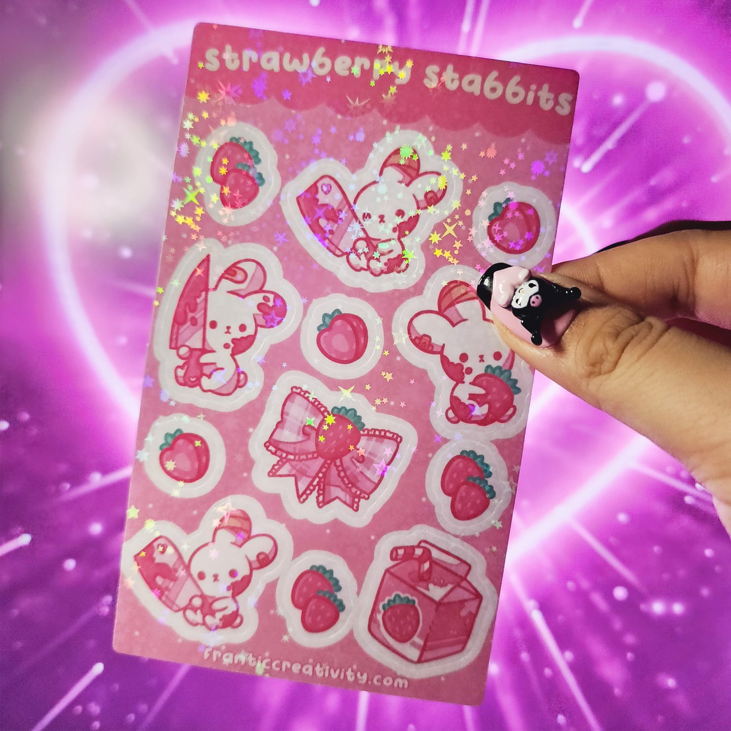 Strawberry Stabbits Sticker Sheet