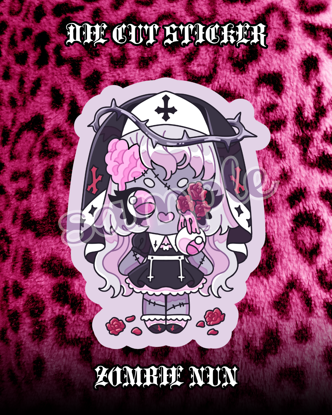 Zombie Nun Waterproof Diecut Sticker