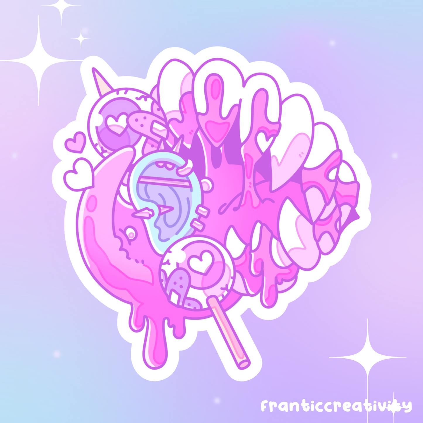 Kawaii Food Gore - Yakitoreye Die Cut Sticker
