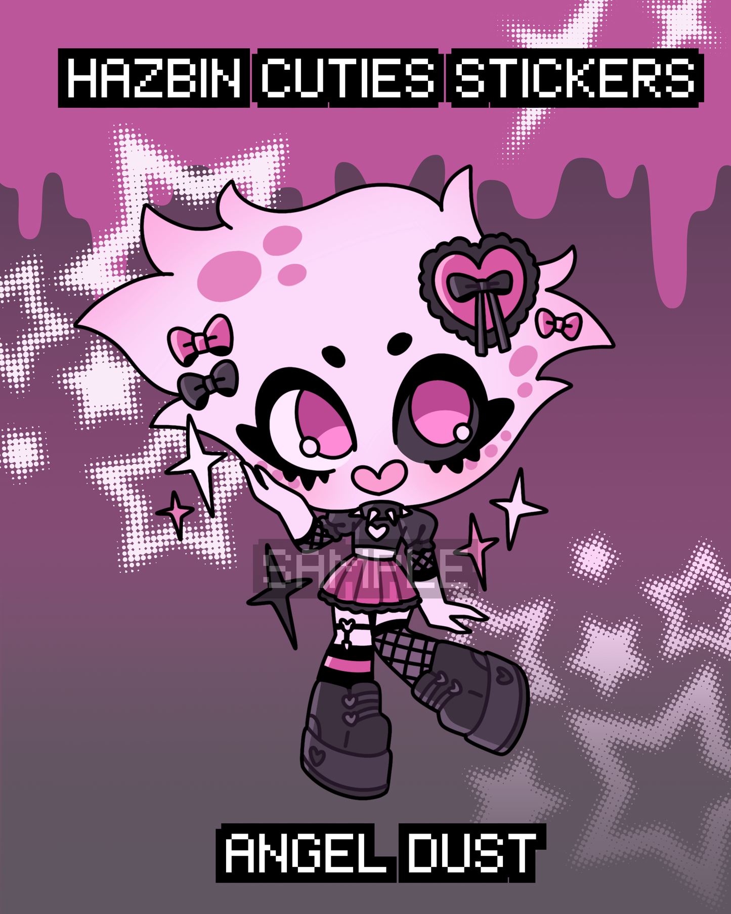 HAZBIN CUTIES - Angel Dust Die Cut Sticker