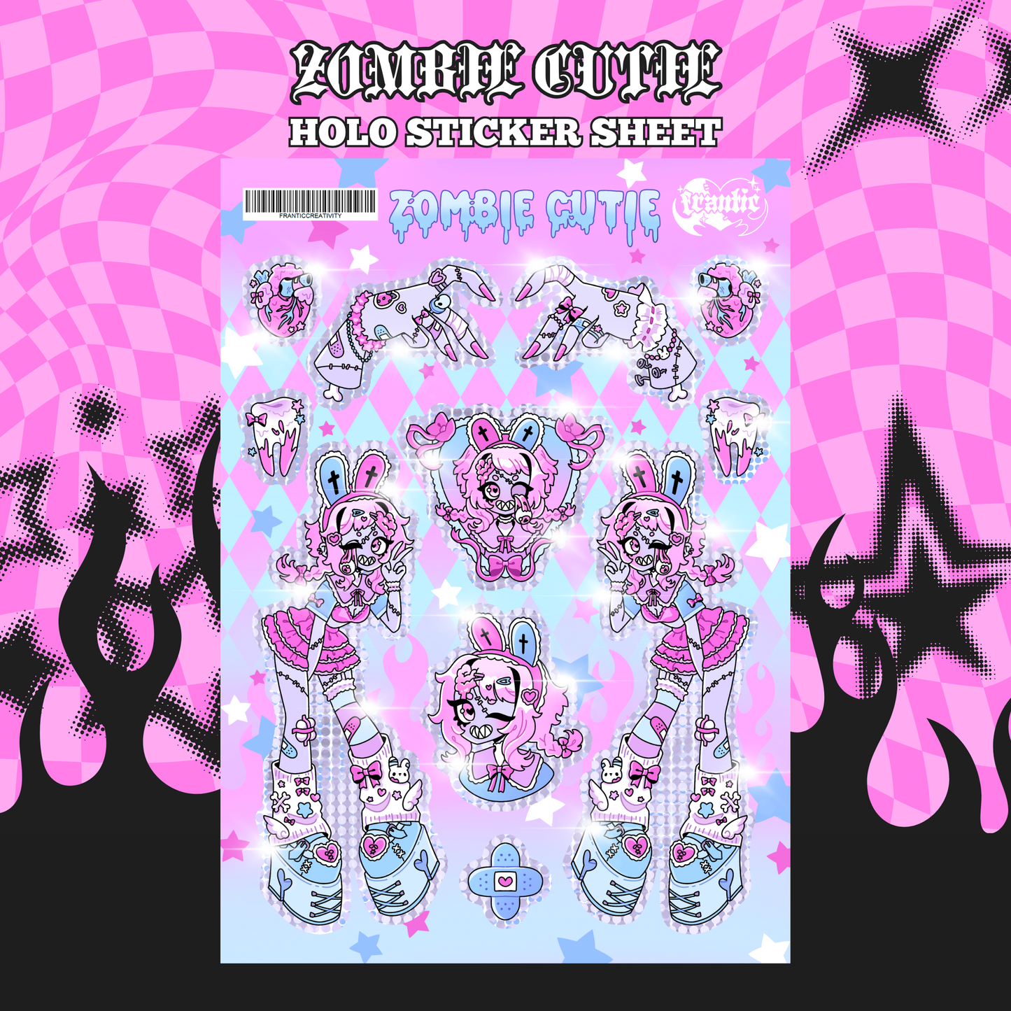 ZOMBIE CUTIE - HOLO STICKER SHEET