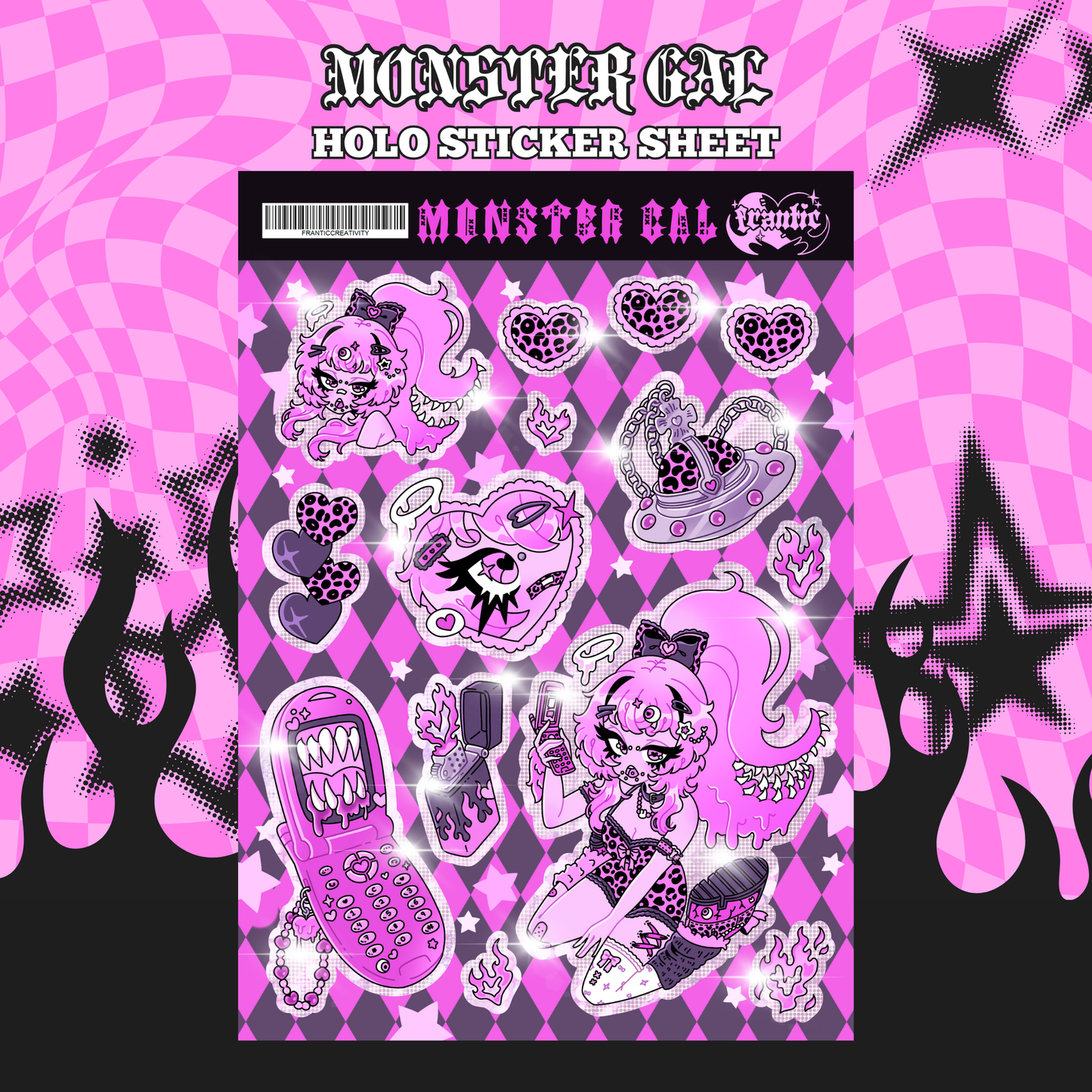 MONSTER GAL - HOLO STICKER SHEET