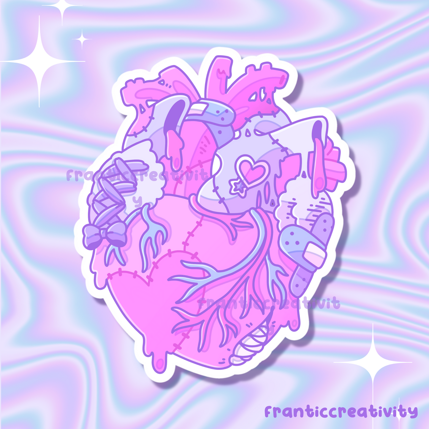 Corpse Girl Zombie Heart Waterproof Die Cut Sticker