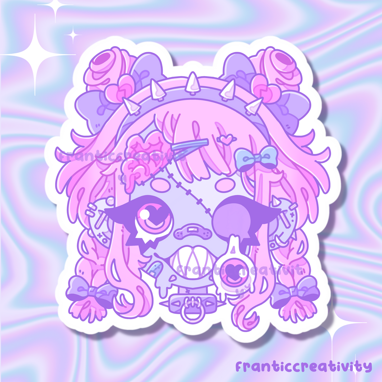 Corpse Girl Cute Head Waterproof Die Cut Sticker