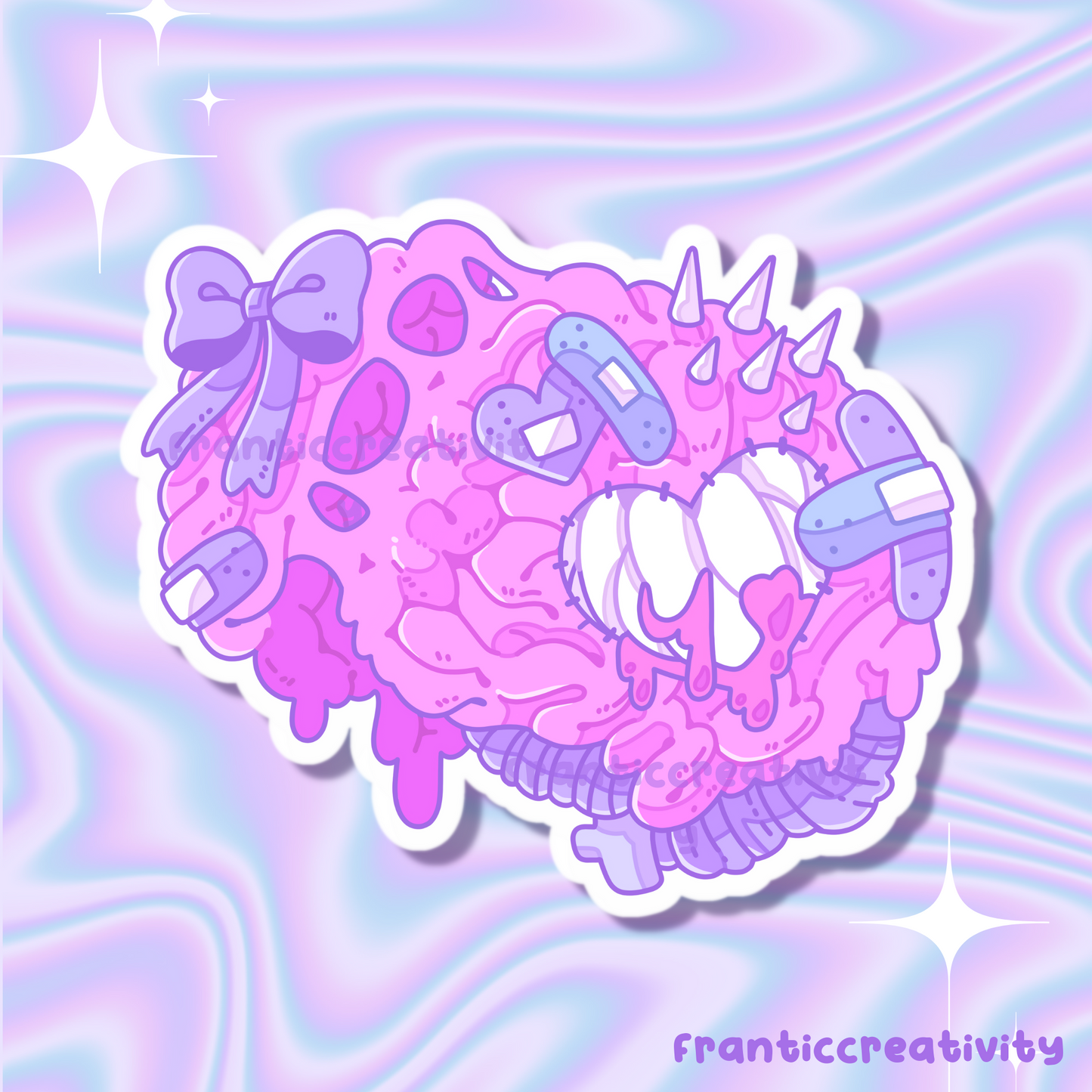 Corpse Girl Gooey Brain Waterproof Die Cut Sticker