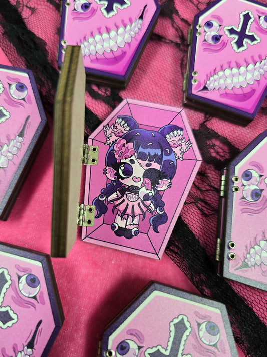 ZOMBABIES - PARASITE WOODEN COFFIN PIN