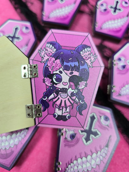 ZOMBABIES - PARASITE WOODEN COFFIN PIN