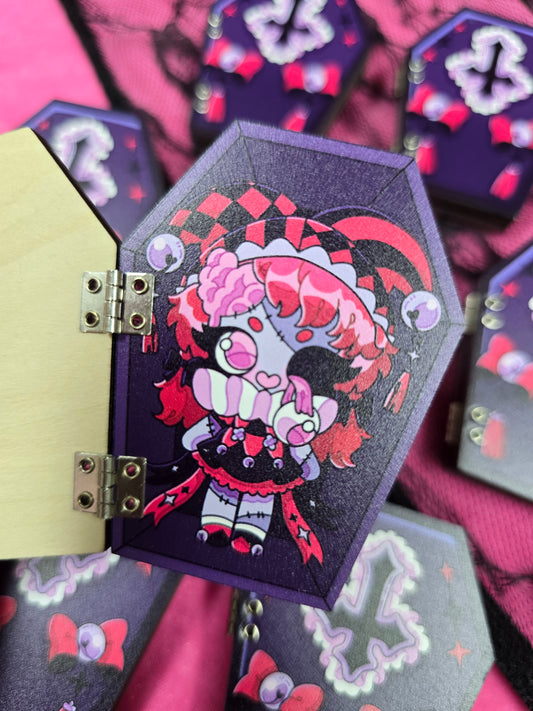 ZOMBABIES - UNDEAD CIRCUS WOODEN COFFIN PIN
