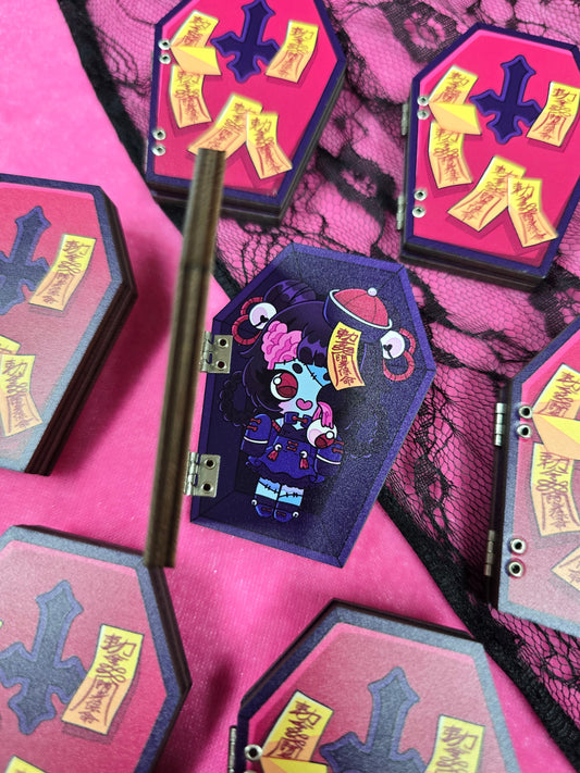 ZOMBABIES - JIANG SHI WOODEN COFFIN PIN