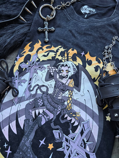 Lute Hell Is 4ever Acid Wash Tee