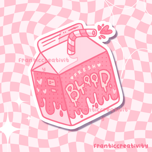 Sickly Sweet Fresh Blood Waterproof Die Cut Sticker