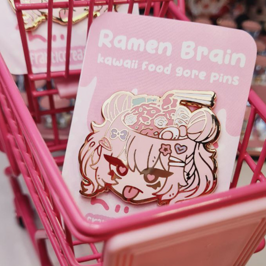 Ramen Brain Food Gore Enamel Pin